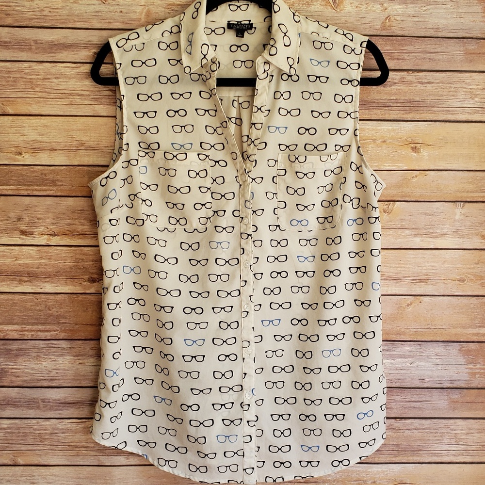 Talbots Nantucket Sleeveless Top Glasses L EUC
